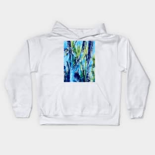 coconut palm trees art painting Kids Hoodie